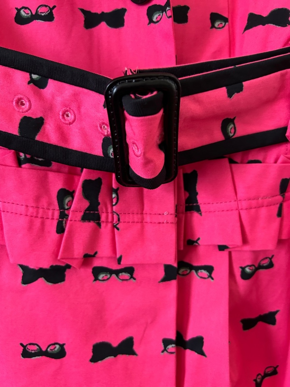 ZUCOZZ Hot Pink Belted Trench Coat with Sunglasses Print Size Small - Picture 4 of 9